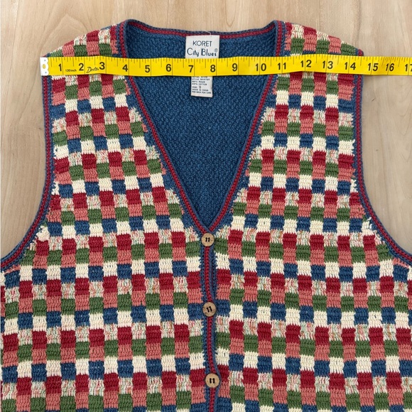 Vintage Koret Blue Knit Vest boho/cottage core vest - Picture 8 of 9